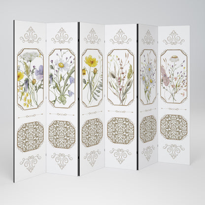 ELEGANT BOTANICAL TAPESTRY Biombo de 6 paneles