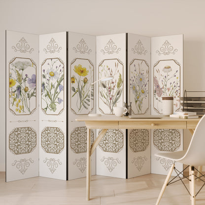 ELEGANT BOTANICAL TAPESTRY Biombo de 6 paneles
