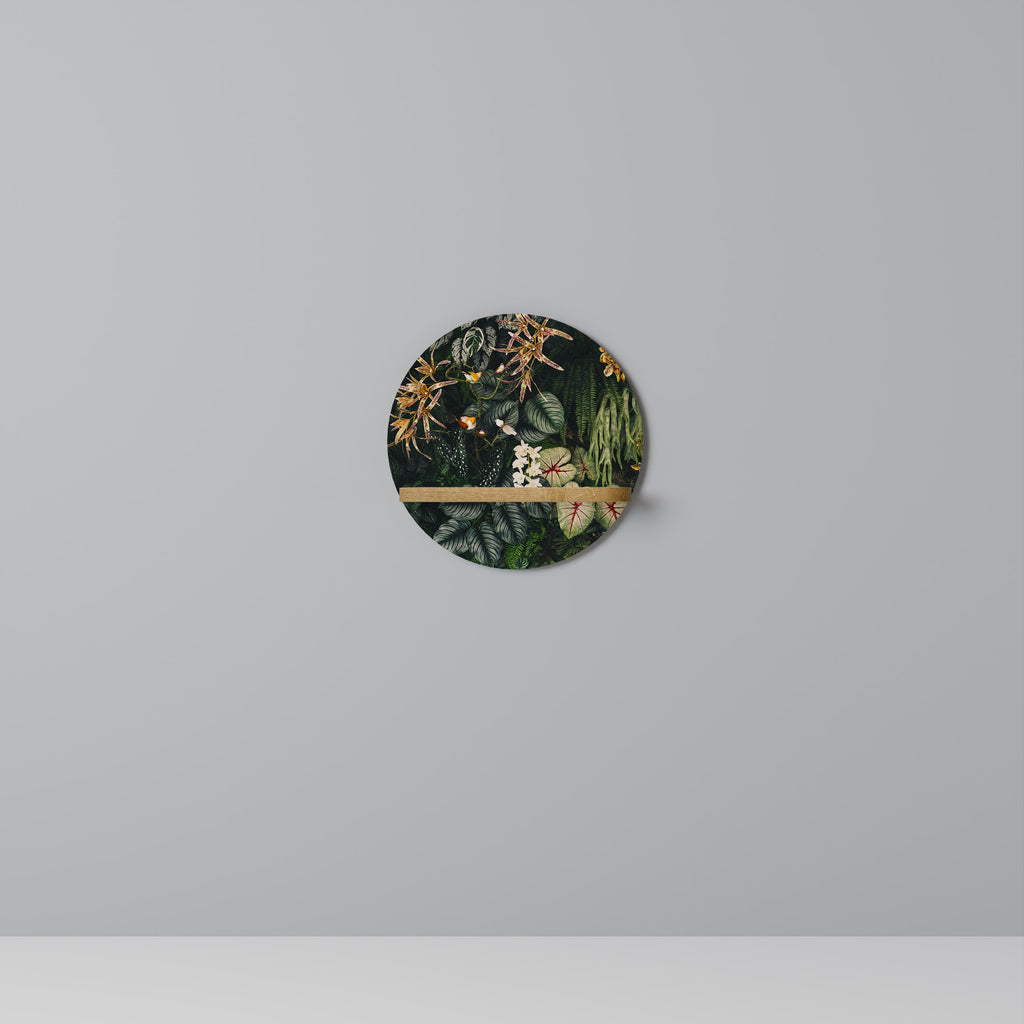 SILENT WILDERNESS Round Art Shelf In Oak Effect