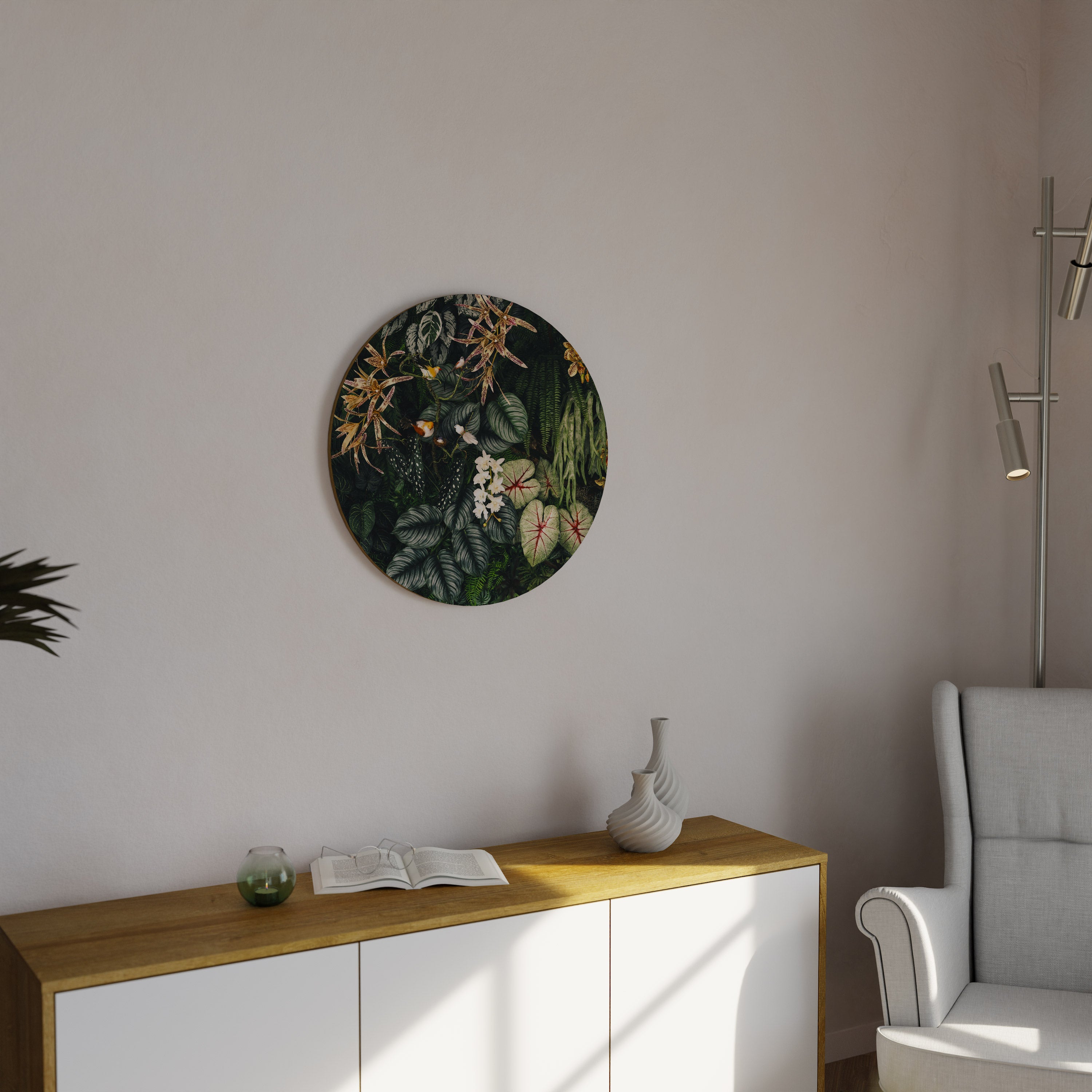 Arte de pared redondo SILENT WILDERNESS