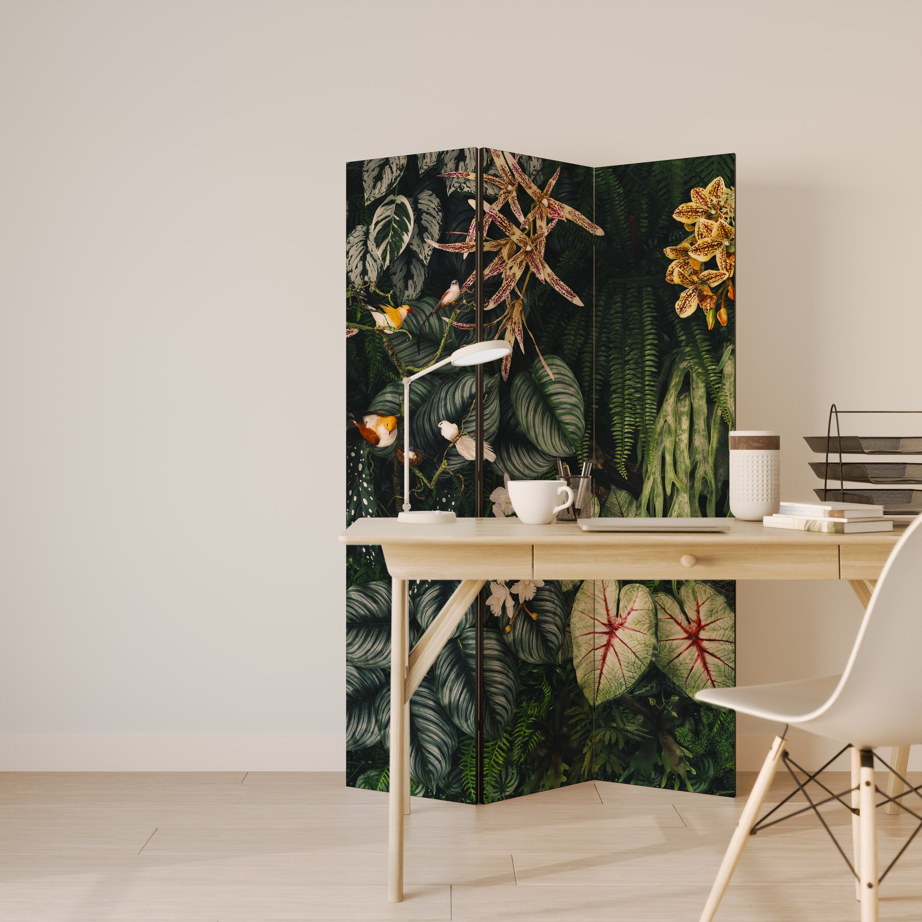 SILENT WILDERNESS Biombo de 3 paneles