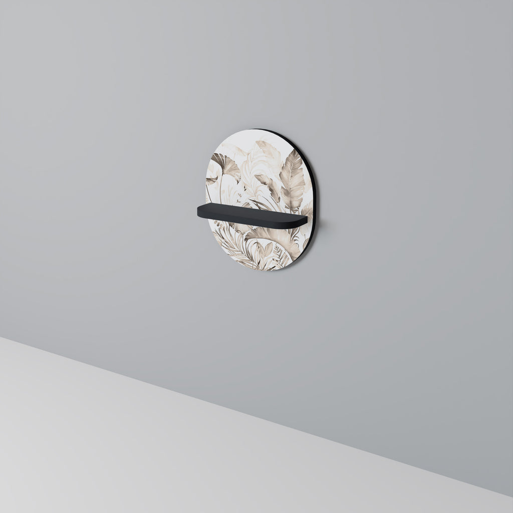 GRACEFUL DAYS Oval Art Shelf In Black Finish