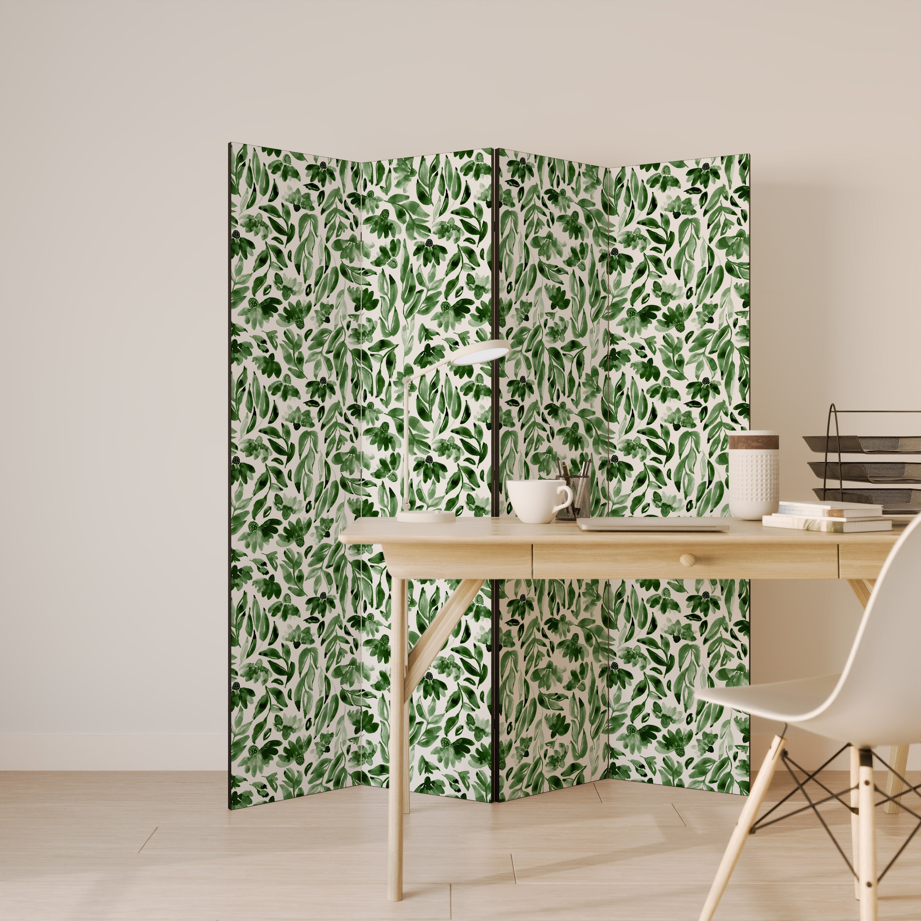 LEAFY LAYERS Decorative 4-Panel Room Divider