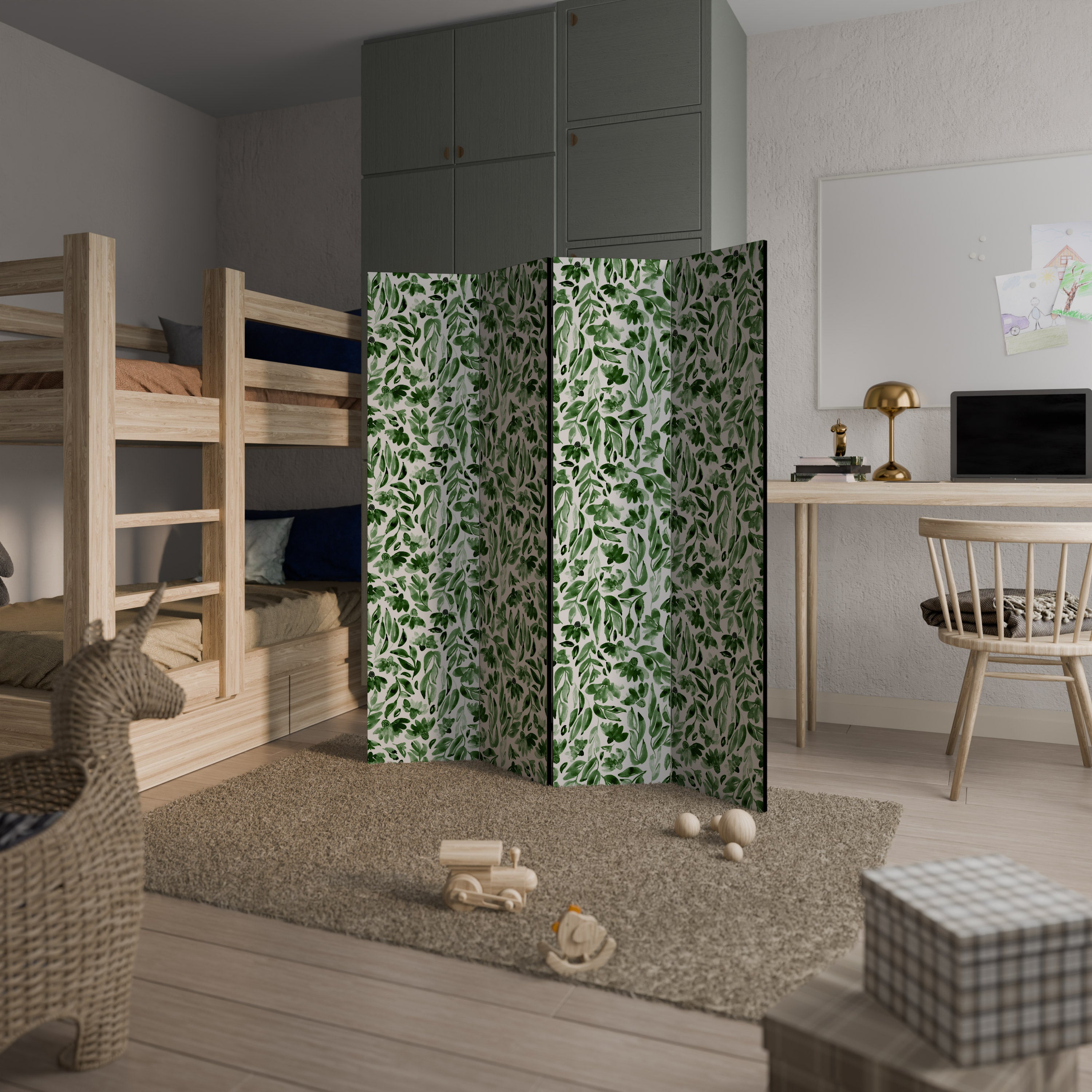LEAFY LAYERS Decorative 4-Panel Room Divider