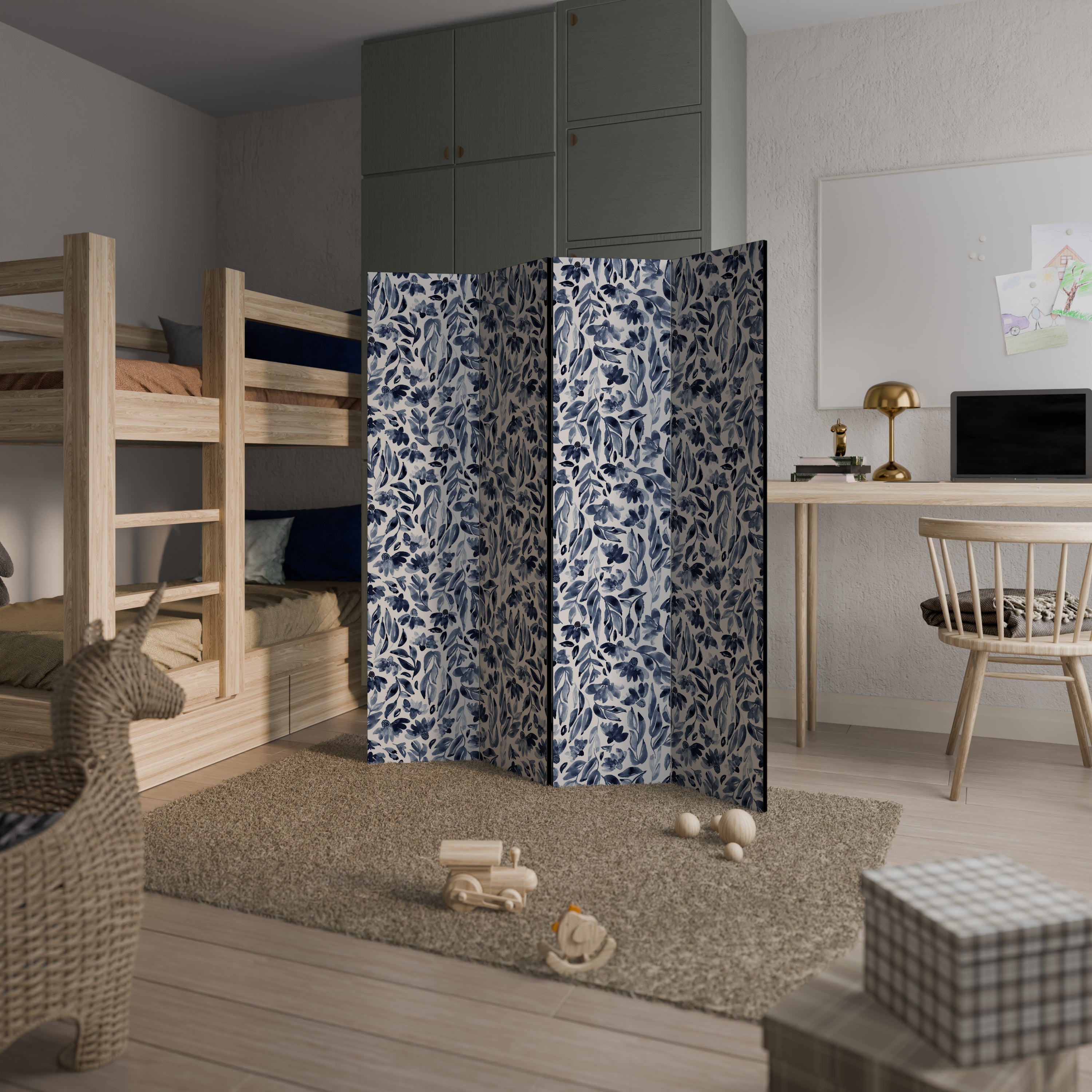 FLORAL FANTASY FABLE Decorative 4-Panel Room Divider