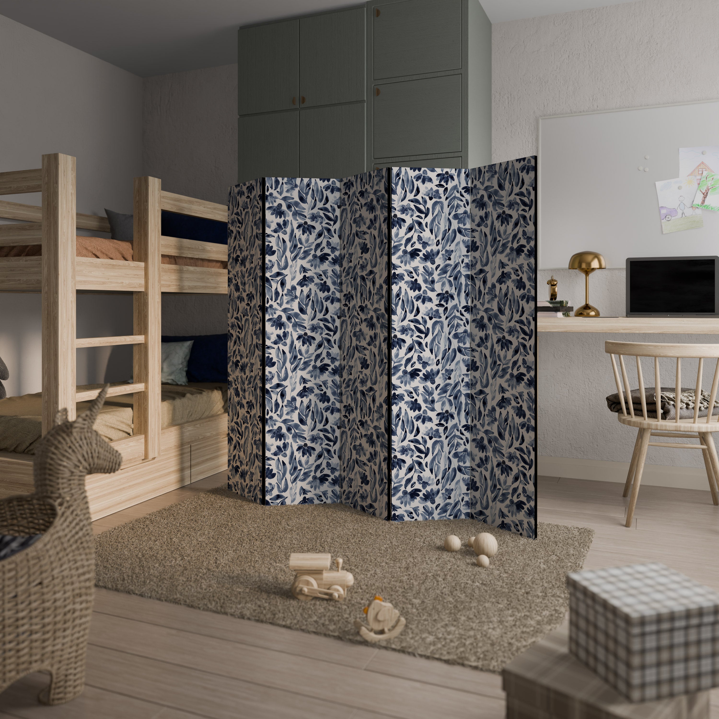 FLORAL FANTASY FABLE Decorative 5-Panel Room Divider
