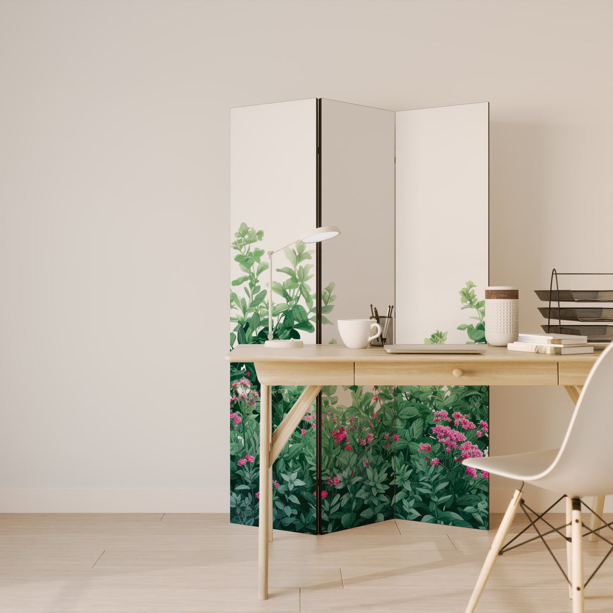 FLORAL SERENITY BARRIER Biombo de 3 paneles