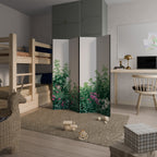FLORAL SERENITY BARRIER Biombo Decorativo de 4 Paneles