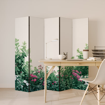 FLORAL SERENITY BARRIER 5-Panel Room Divider