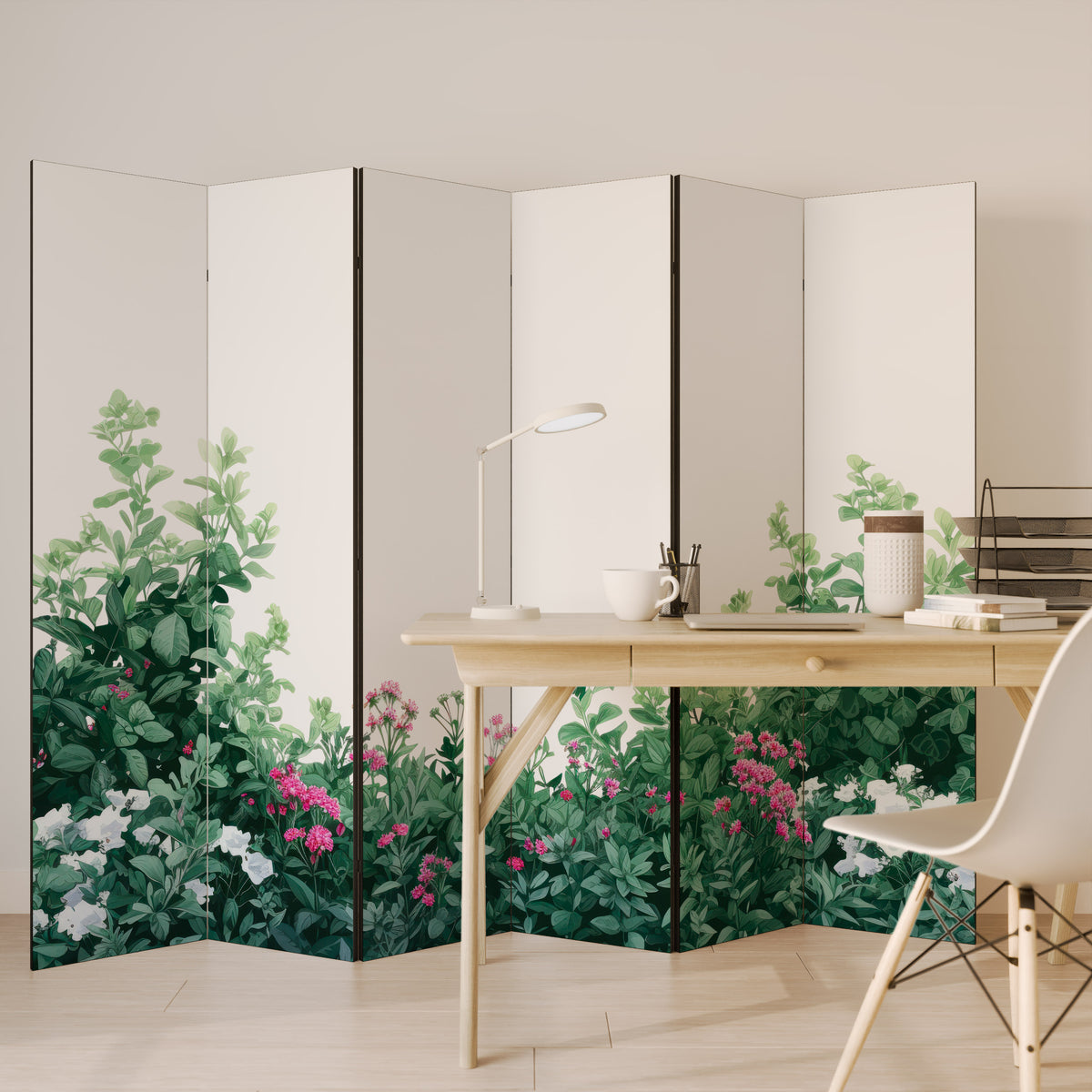FLORAL SERENITY BARRIER Biombo de 6 paneles