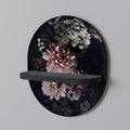 PURE BLOSSOM Oval Art Shelf In Black Finish