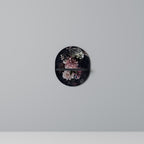 PURE BLOSSOM Oval Art Shelf In Black Finish