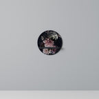 PURE BLOSSOM Round Art Shelf In Black Finish