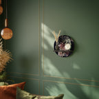 PURE BLOSSOM Round Art Shelf In Black Finish