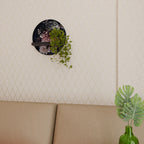 PURE BLOSSOM Round Art Shelf In Black Finish