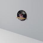 PURE BLOSSOM Round Art Shelf In Oak Effect