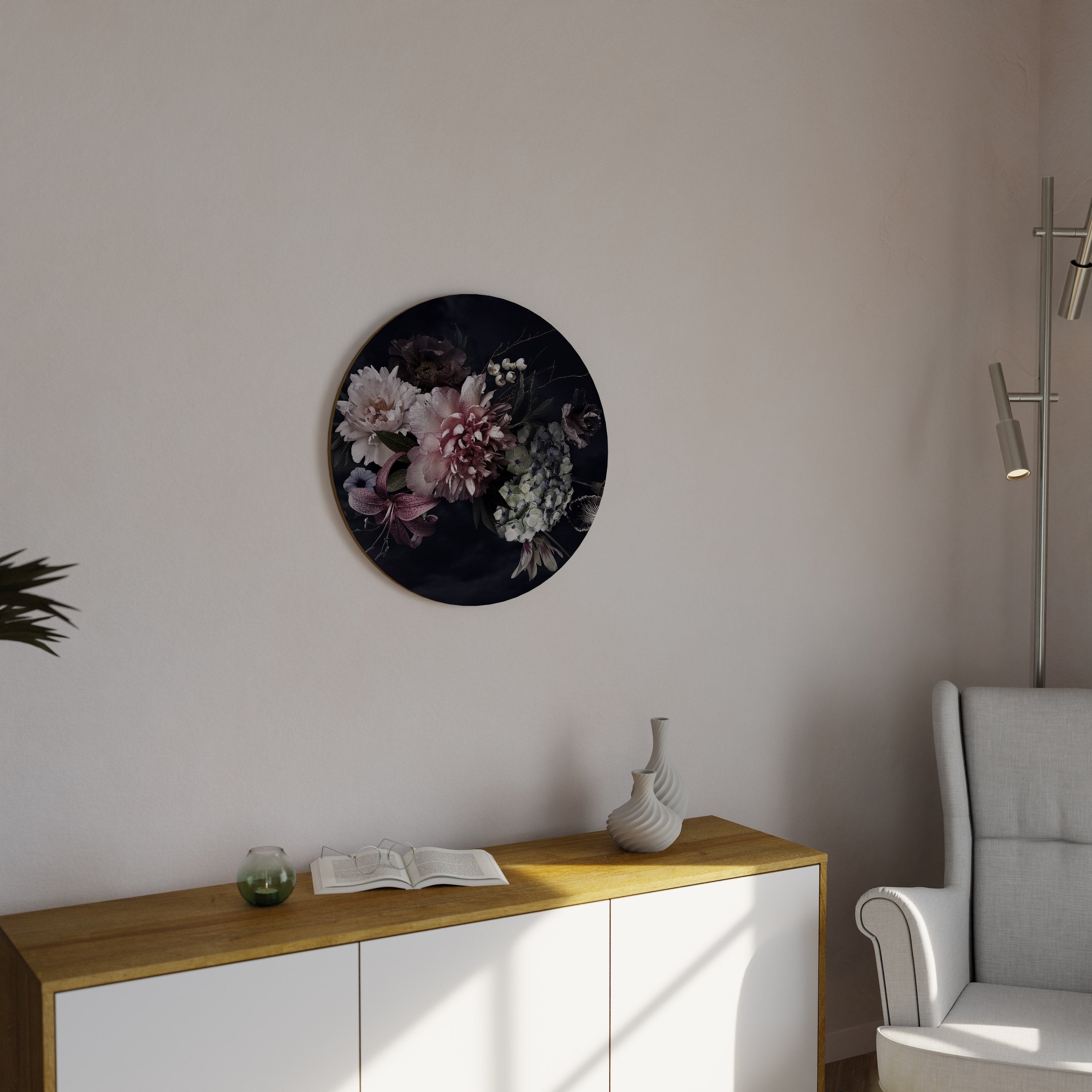 Arte de pared redondo PURE BLOSSOM