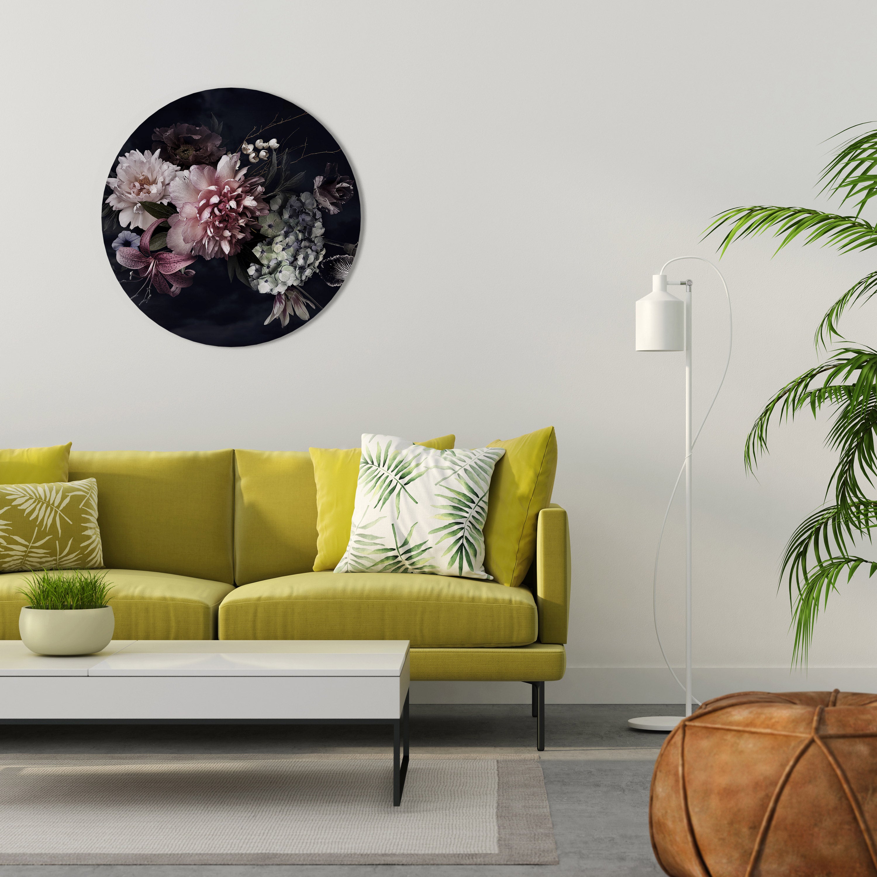 Arte de pared redondo PURE BLOSSOM