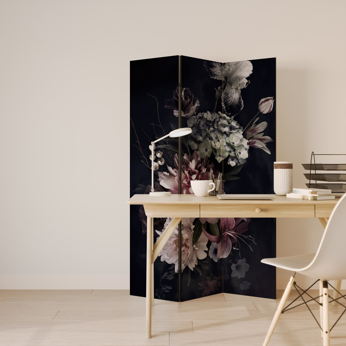 PURE BLOSSOM Biombo de 3 paneles