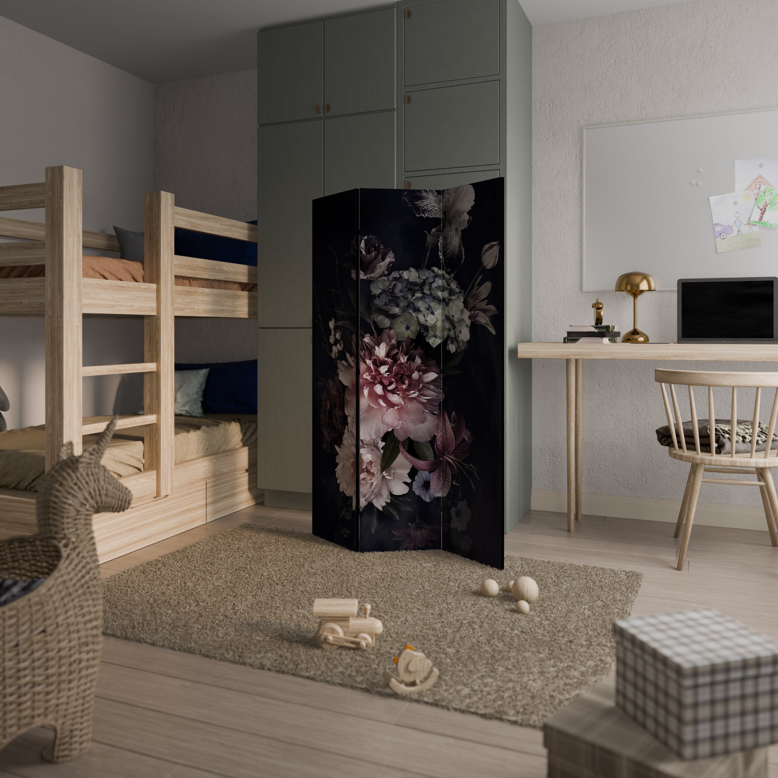 PURE BLOSSOM Decorative 3-Panel Room Divider