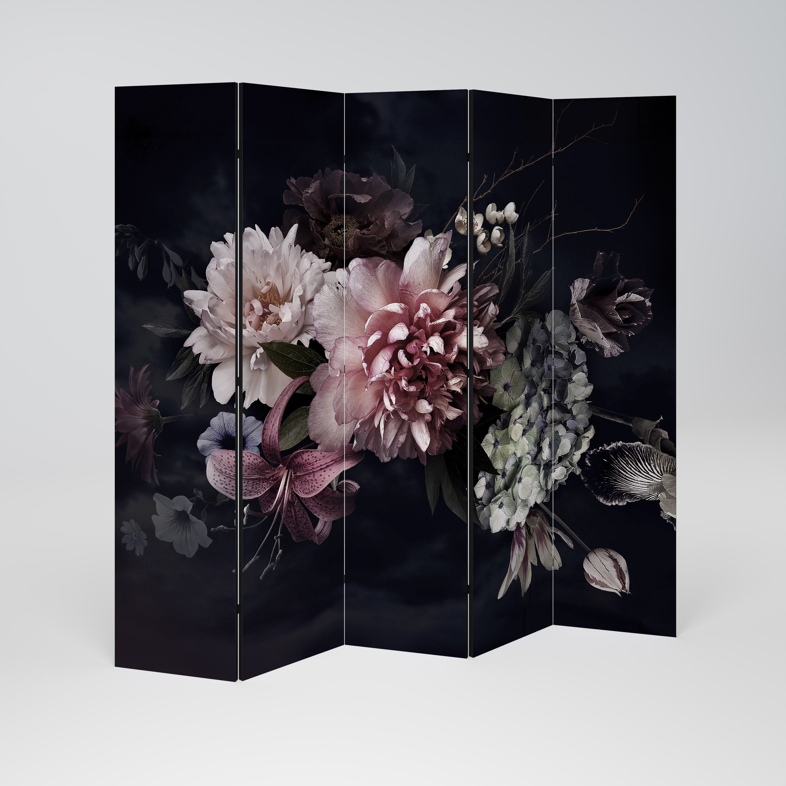 PURE BLOSSOM Decorative 5-Panel Room Divider