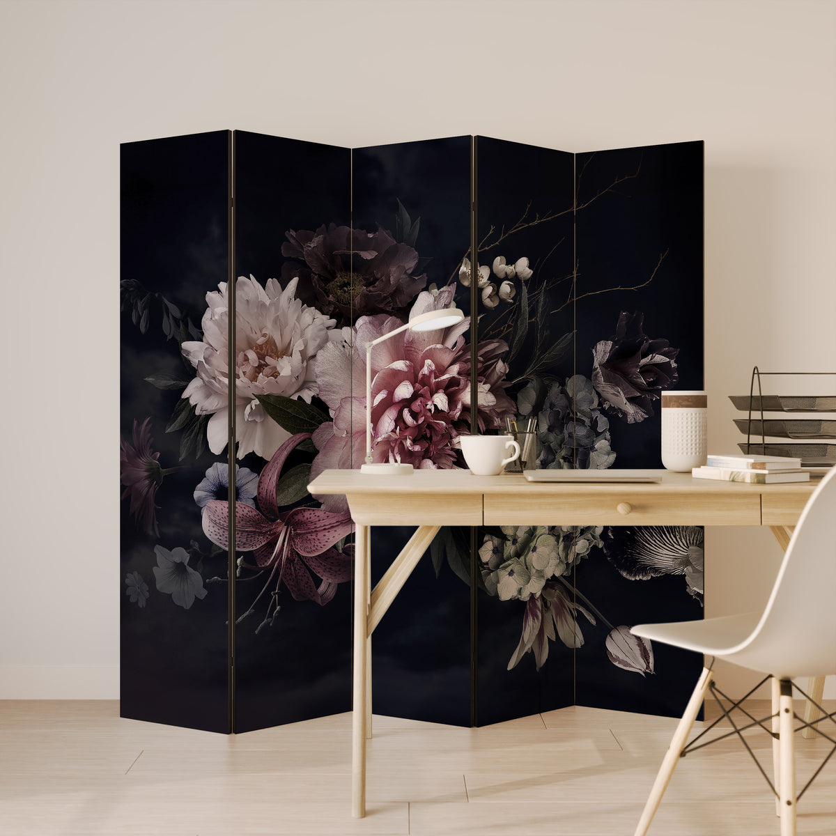 PURE BLOSSOM Biombo de 5 paneles