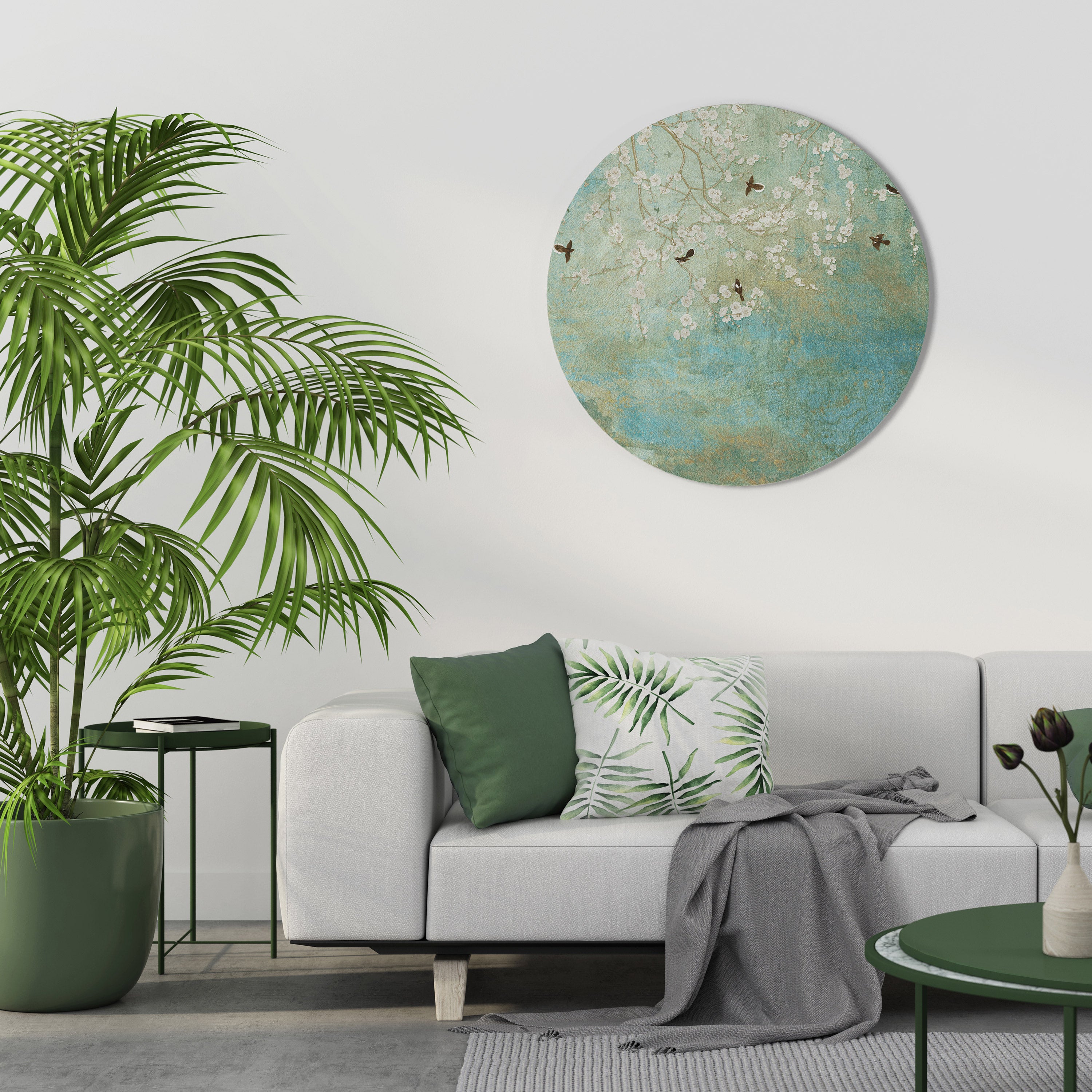 Arte de pared redondo BLOOMING CHARM
