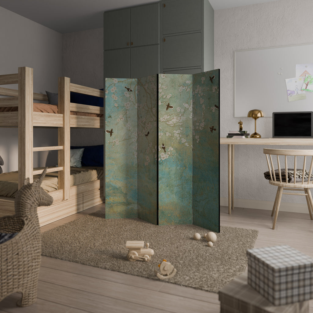 BLOOMING CHARM Decorative 4-Panel Room Divider