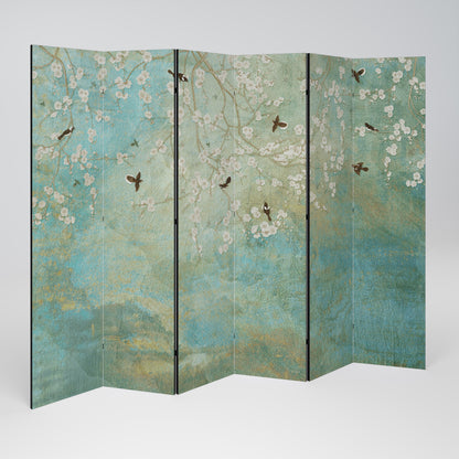BLOOMING CHARM Biombo de 6 paneles