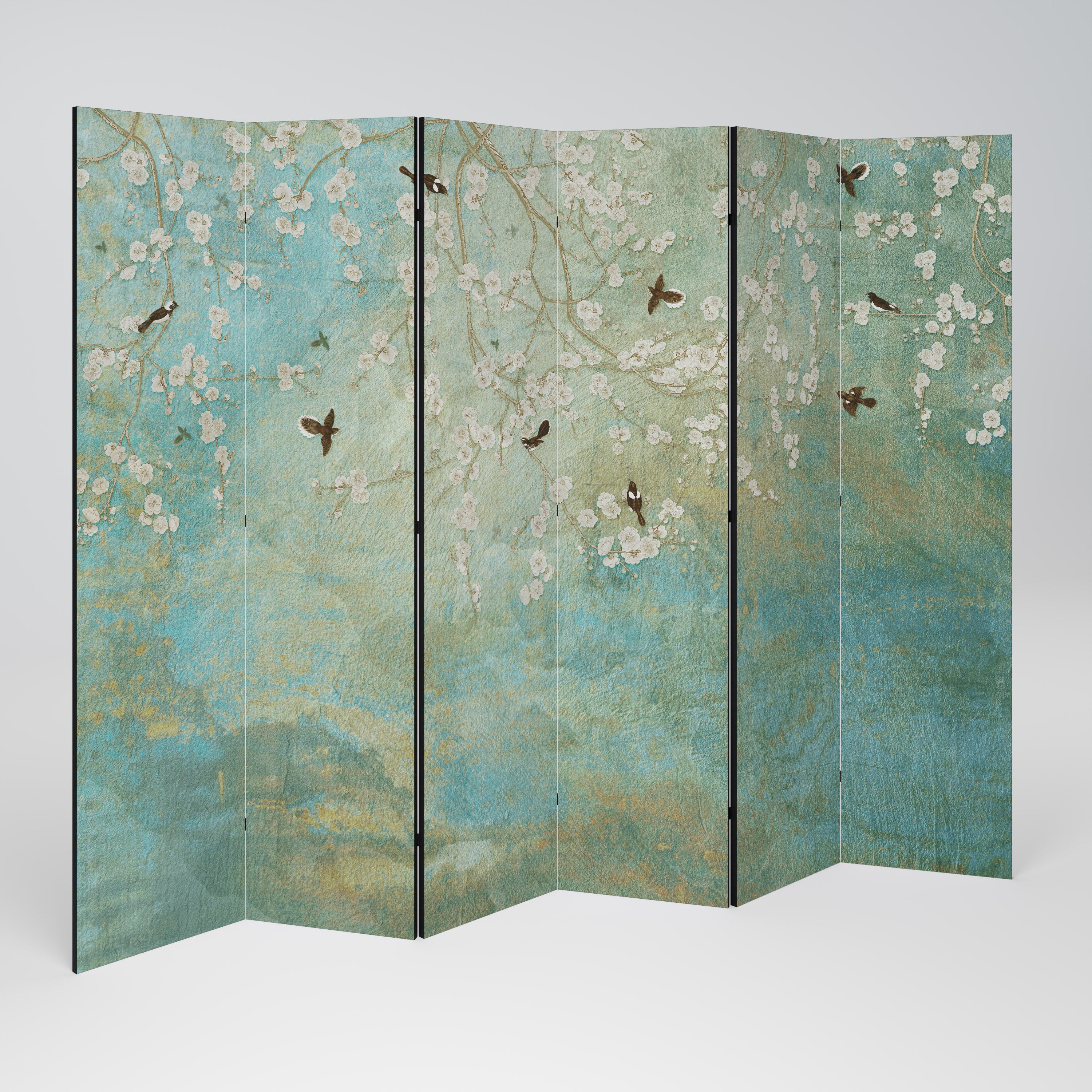 BLOOMING CHARM 6-Panel Room Divider