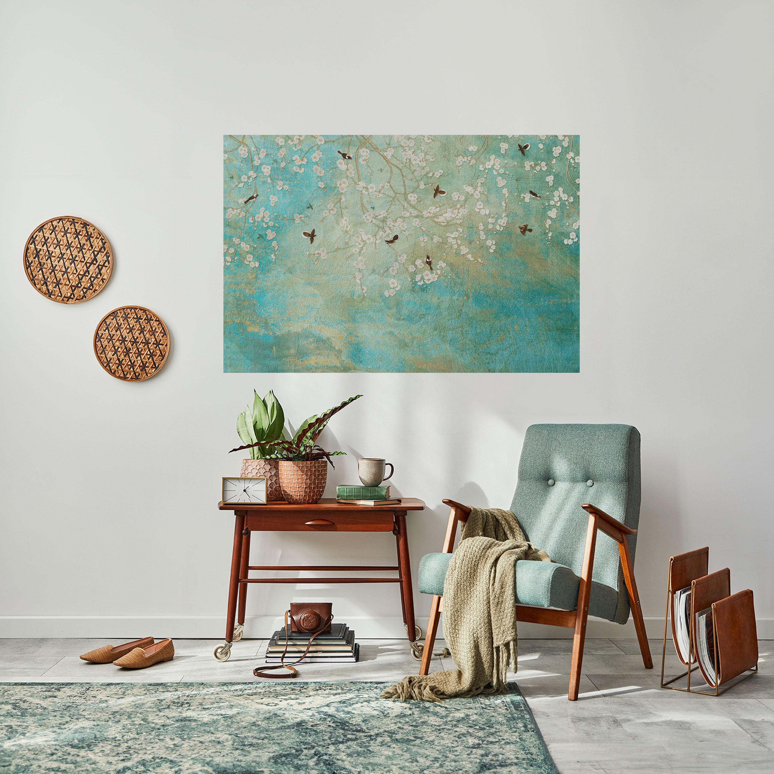 BLOOMING CHARM Peel and Stick Horizontal Poster