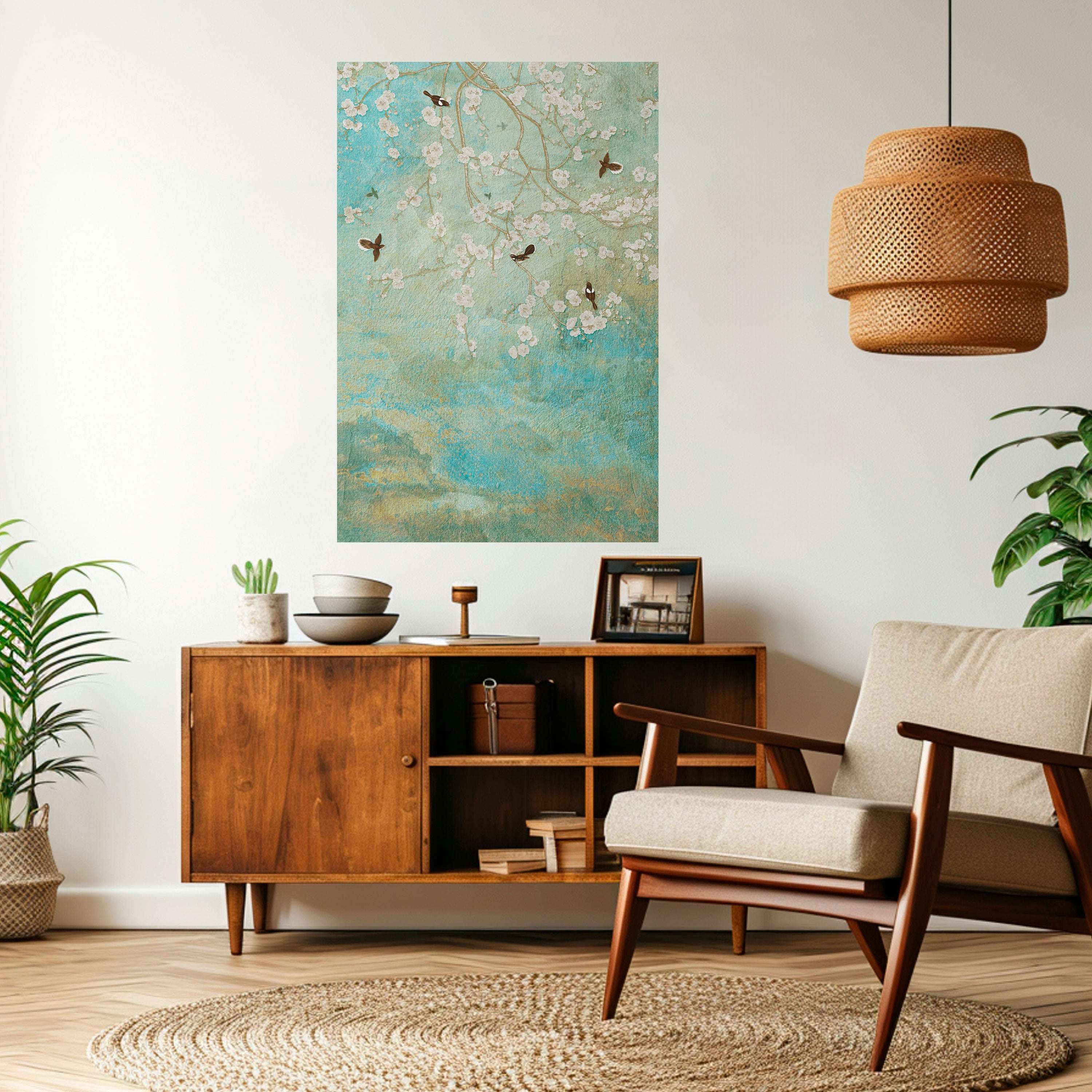 BLOOMING CHARM Peel and Stick Vertical Poster