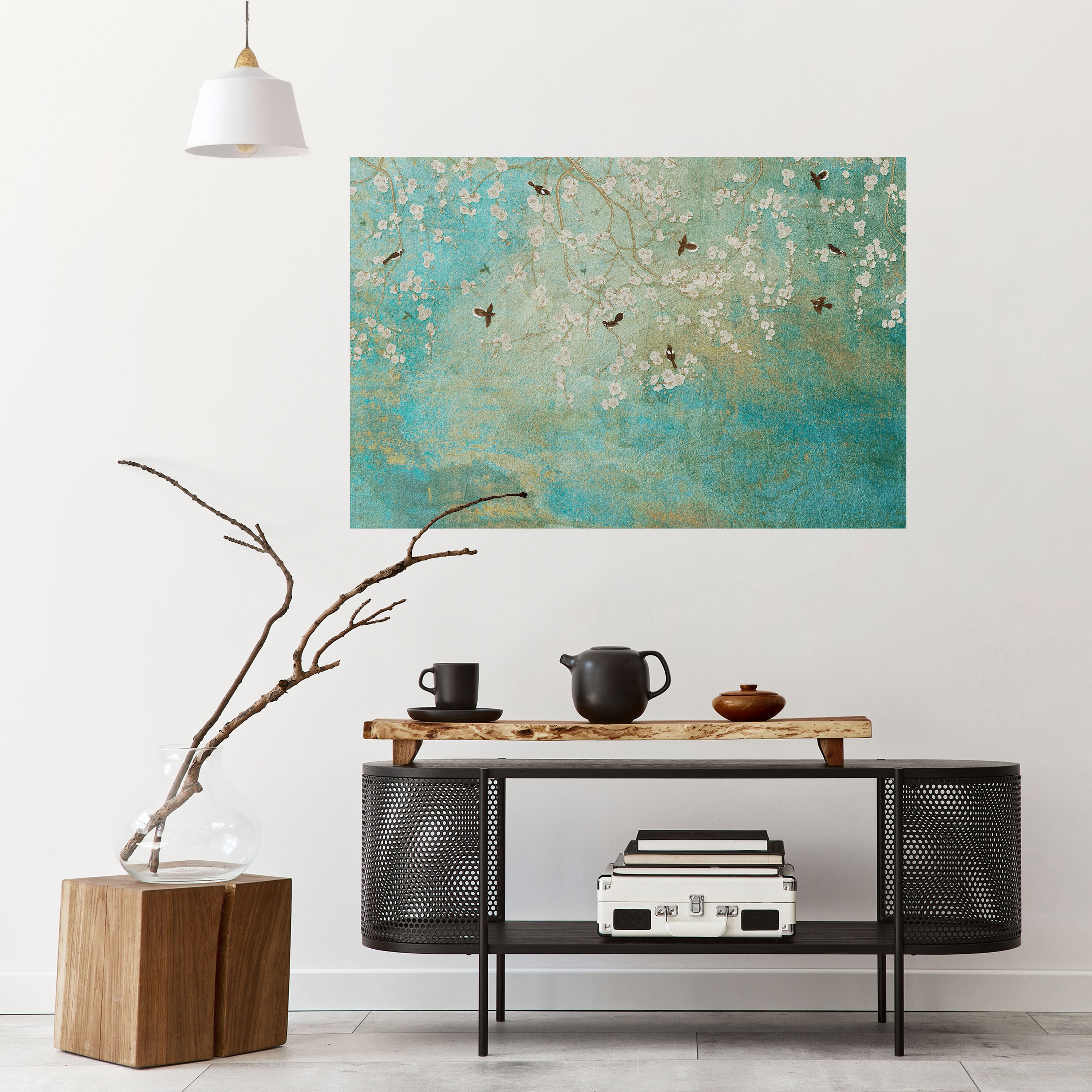 BLOOMING CHARM Peel and Stick Horizontal Poster