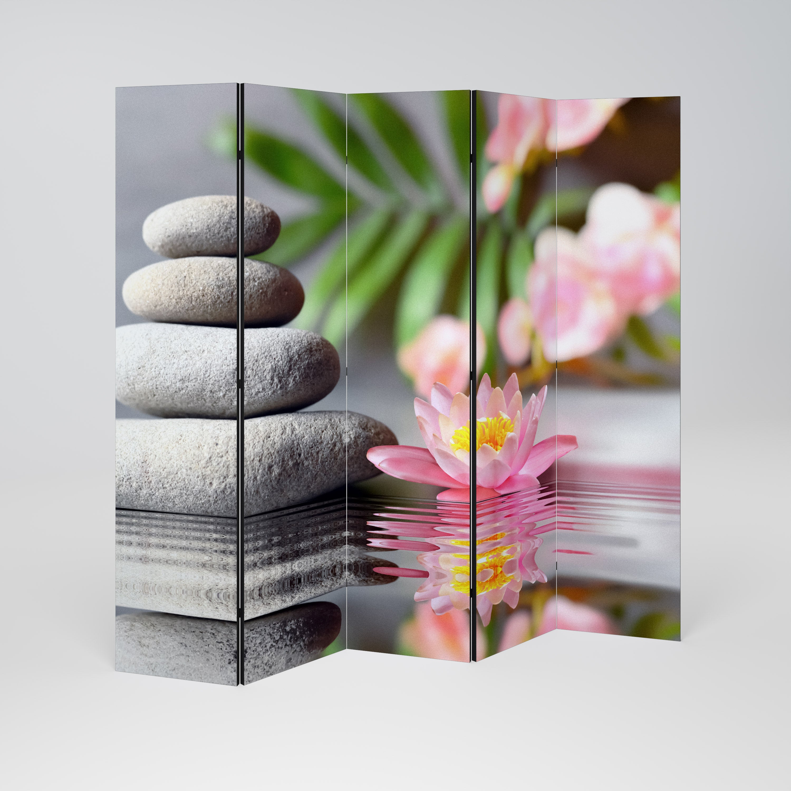 CALMING REFLECTIONS Decorative 5-Panel Room Divider