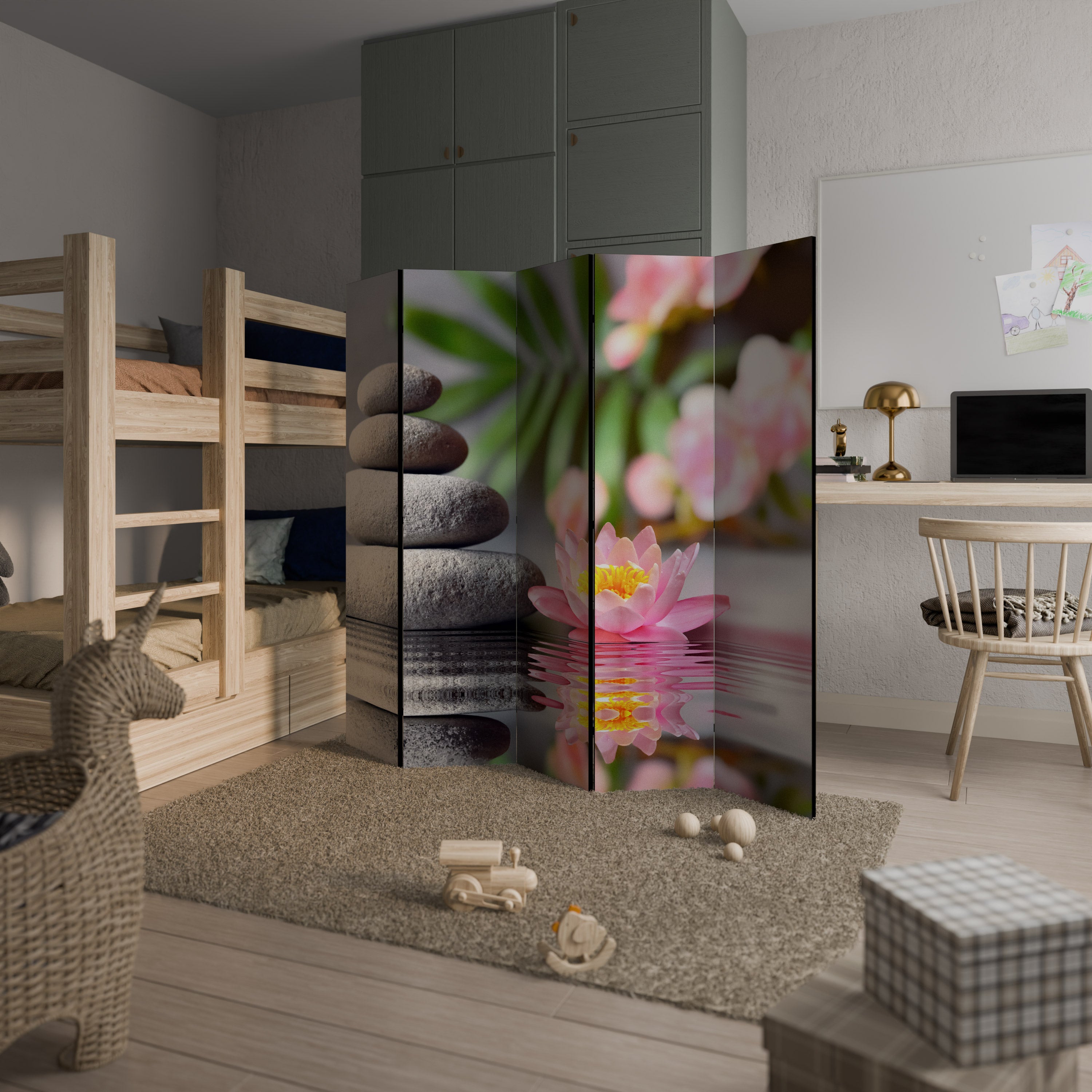 CALMING REFLECTIONS Decorative 5-Panel Room Divider