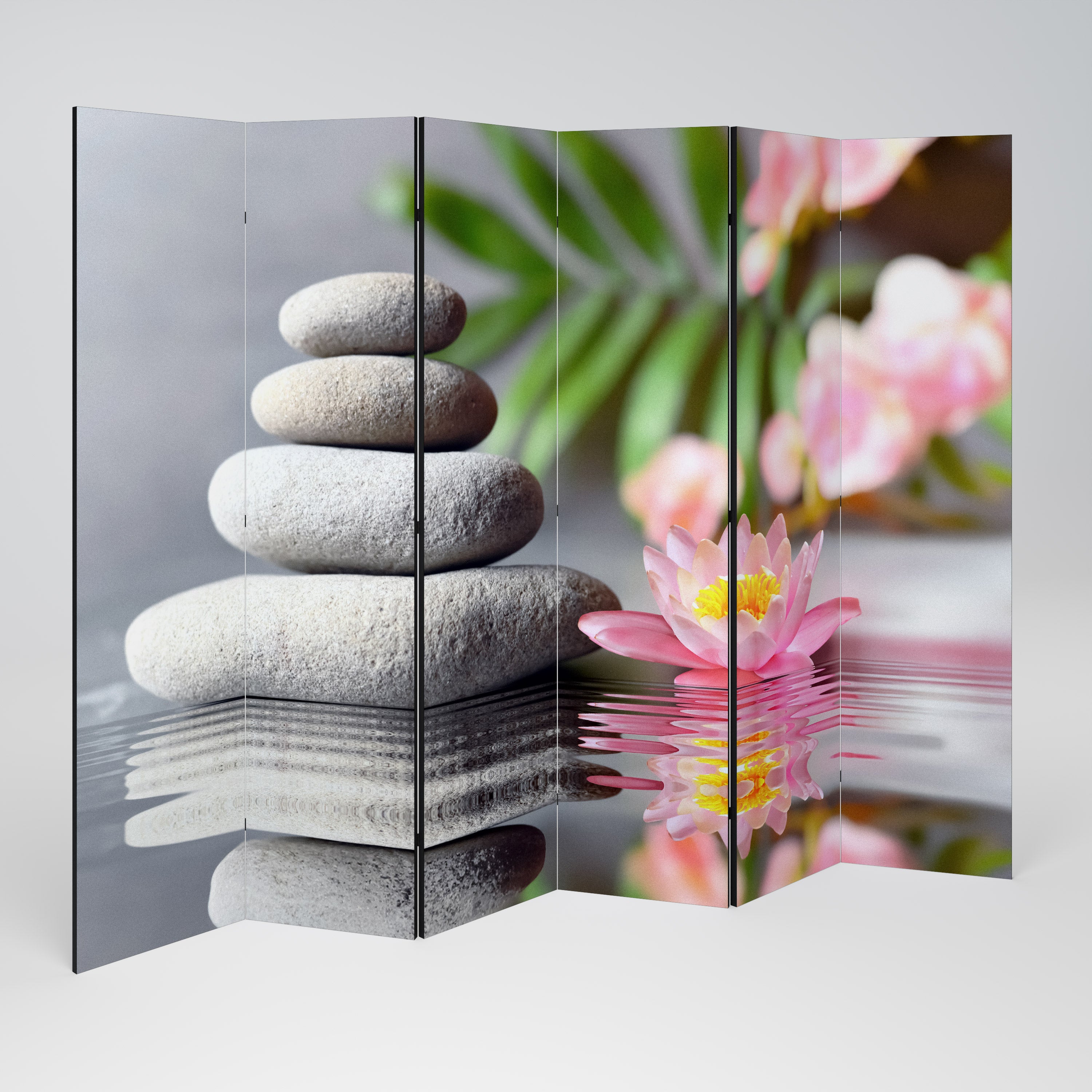 CALMING REFLECTIONS Decorative 6-Panel Room Divider