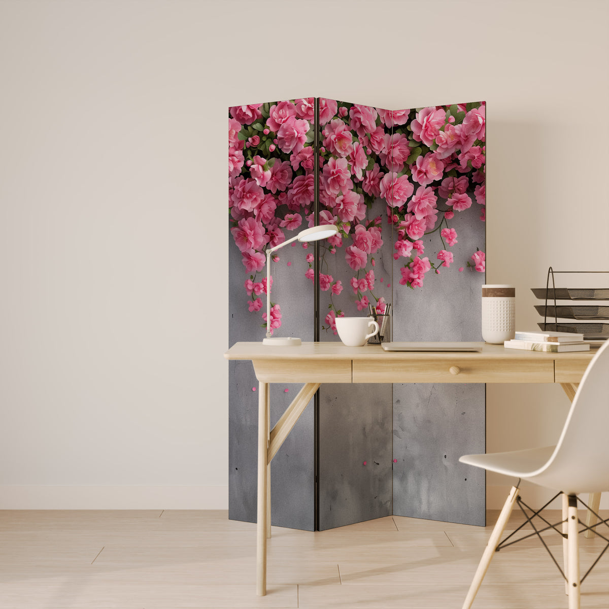 SERENE FLOWER FOLD Biombo de 3 paneles