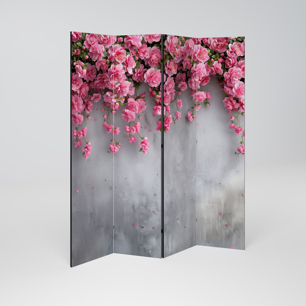 SERENE FLOWER FOLD Decorative 4-Panel Room Divider