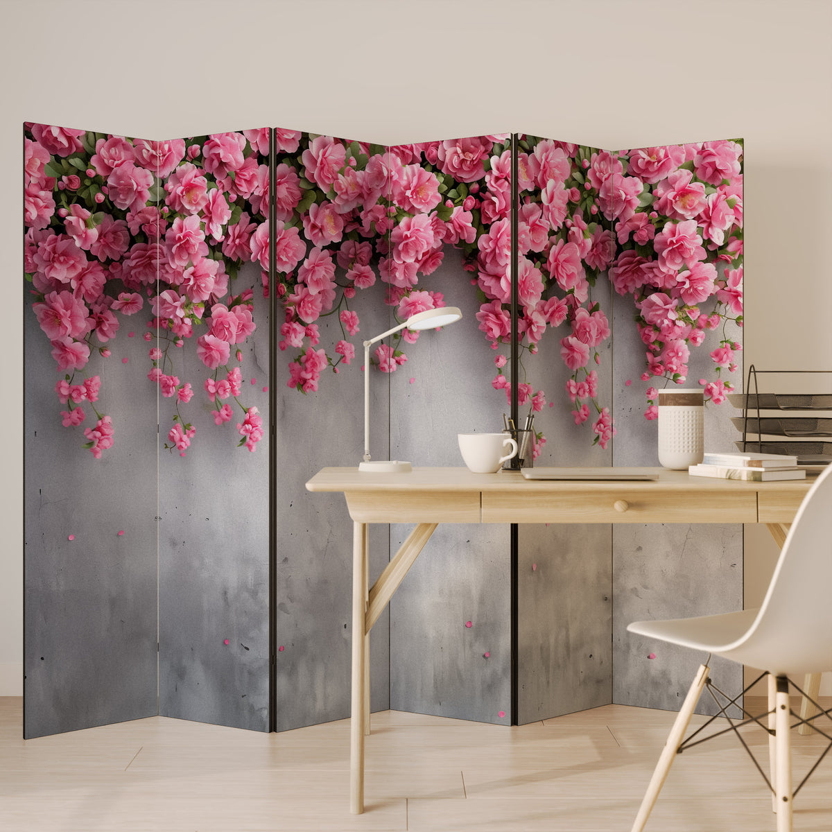 SERENE FLOWER FOLD Biombo de 6 paneles