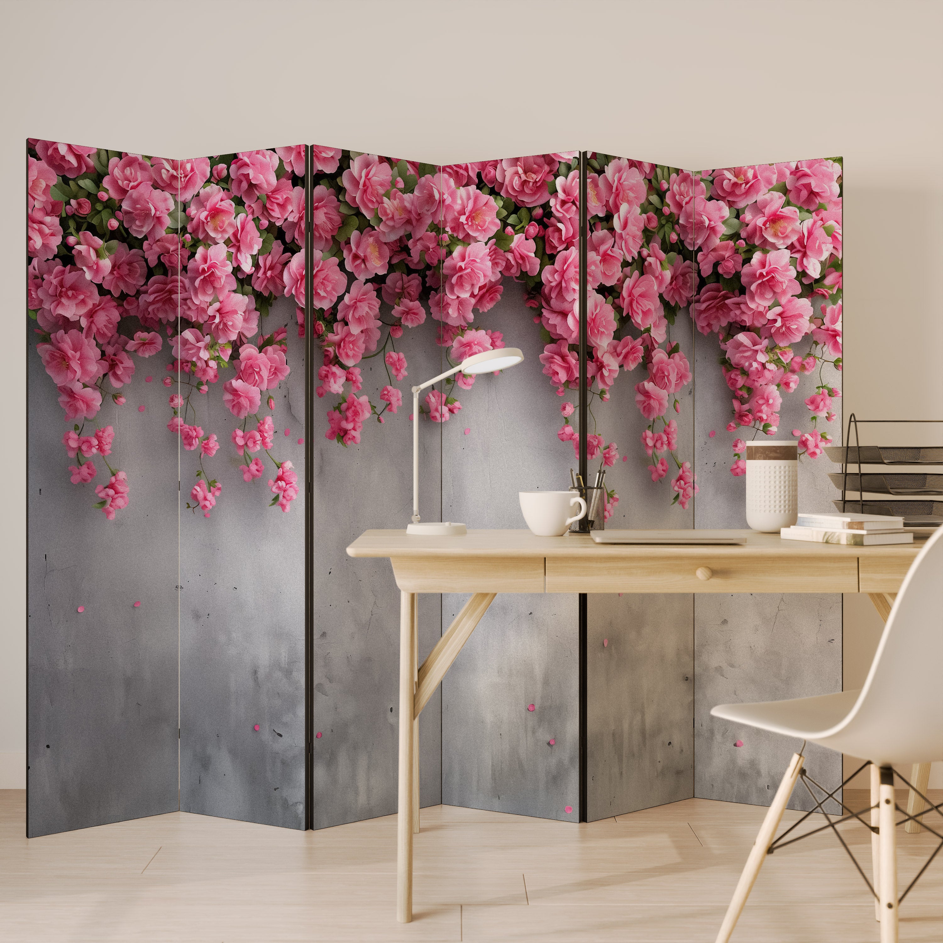 SERENE FLOWER FOLD Decorative 6-Panel Room Divider