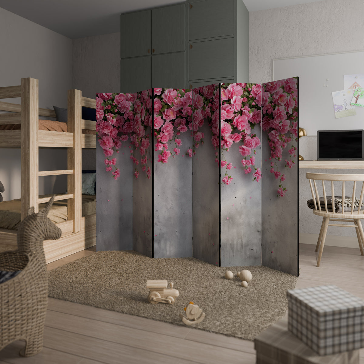 SERENE FLOWER FOLD Biombo de 6 paneles