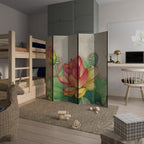 WHISPERING LOTUS BLOOMS Biombo de 5 paneles