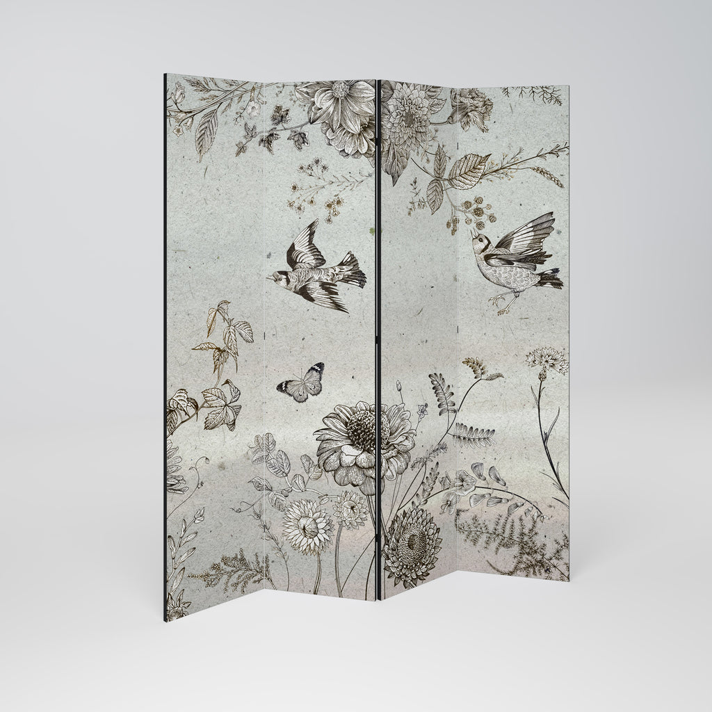 FLY ME TO THE SUN Decorative 4-Panel Room Divider