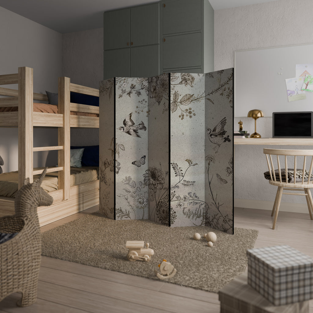 FLY ME TO THE SUN Decorative 5-Panel Room Divider
