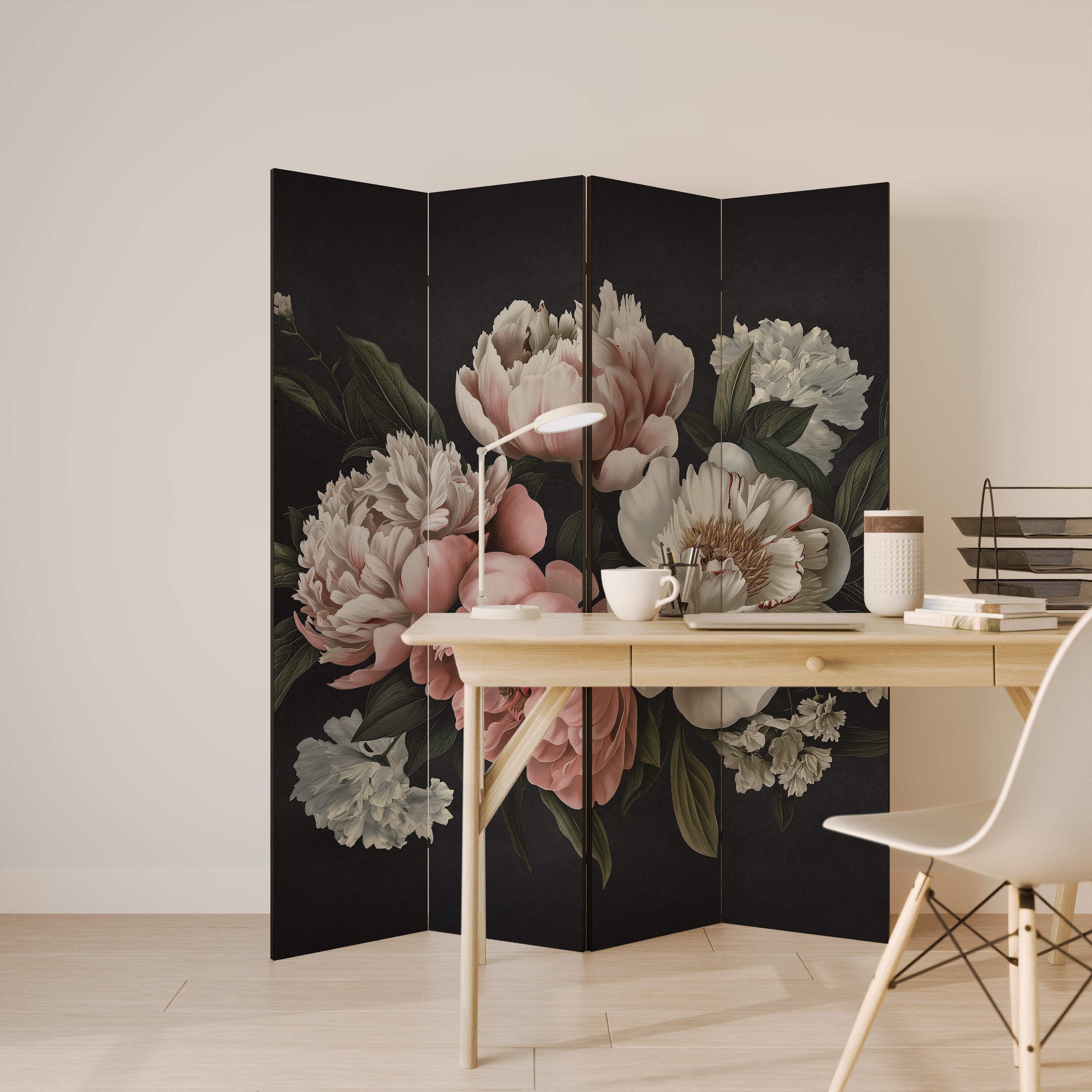 LUSH ELEGANCE Decorative 4-Panel Room Divider
