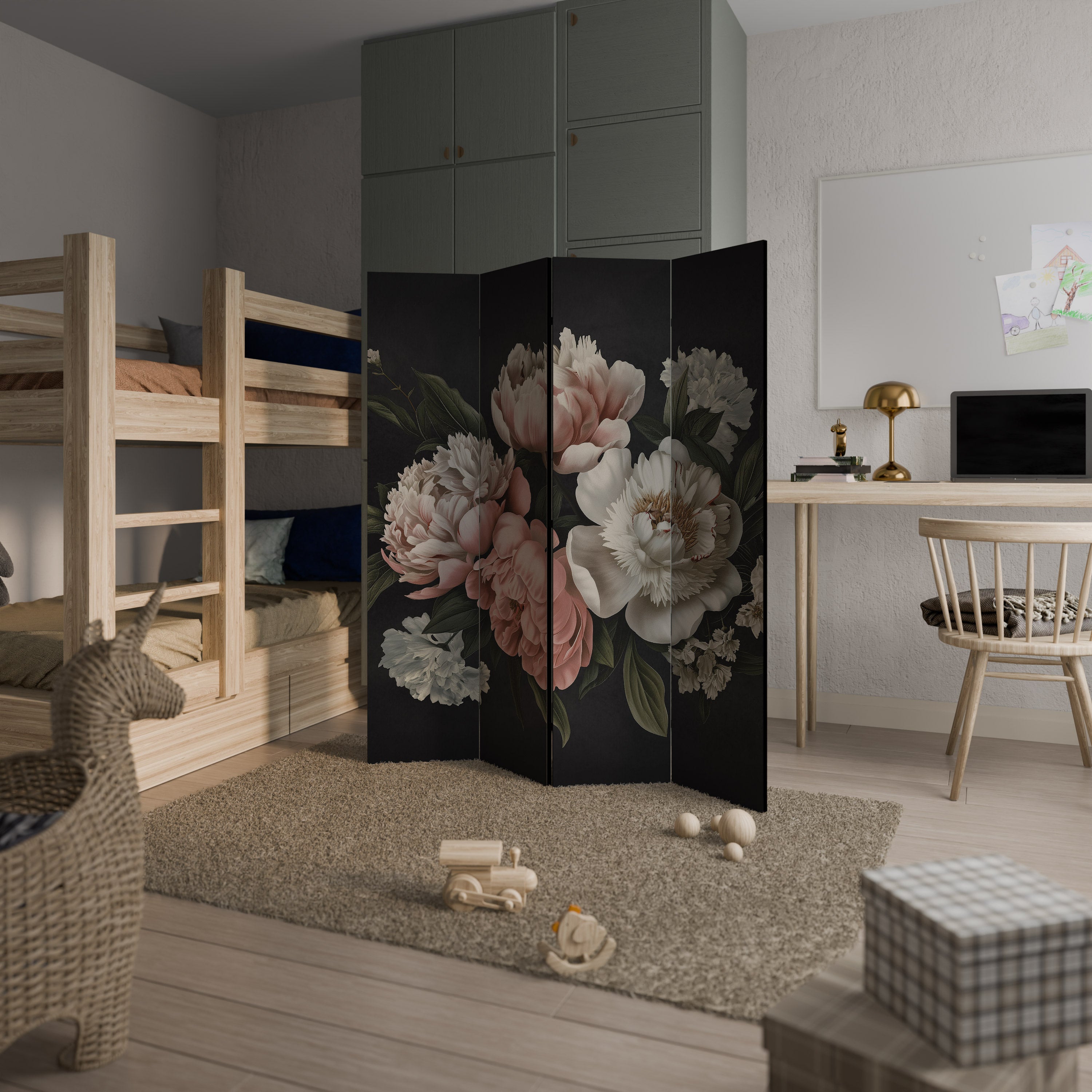 LUSH ELEGANCE Decorative 4-Panel Room Divider