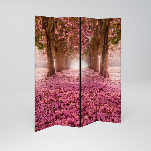 BLOSSOMING PATHWAYS Biombo de 4 paneles