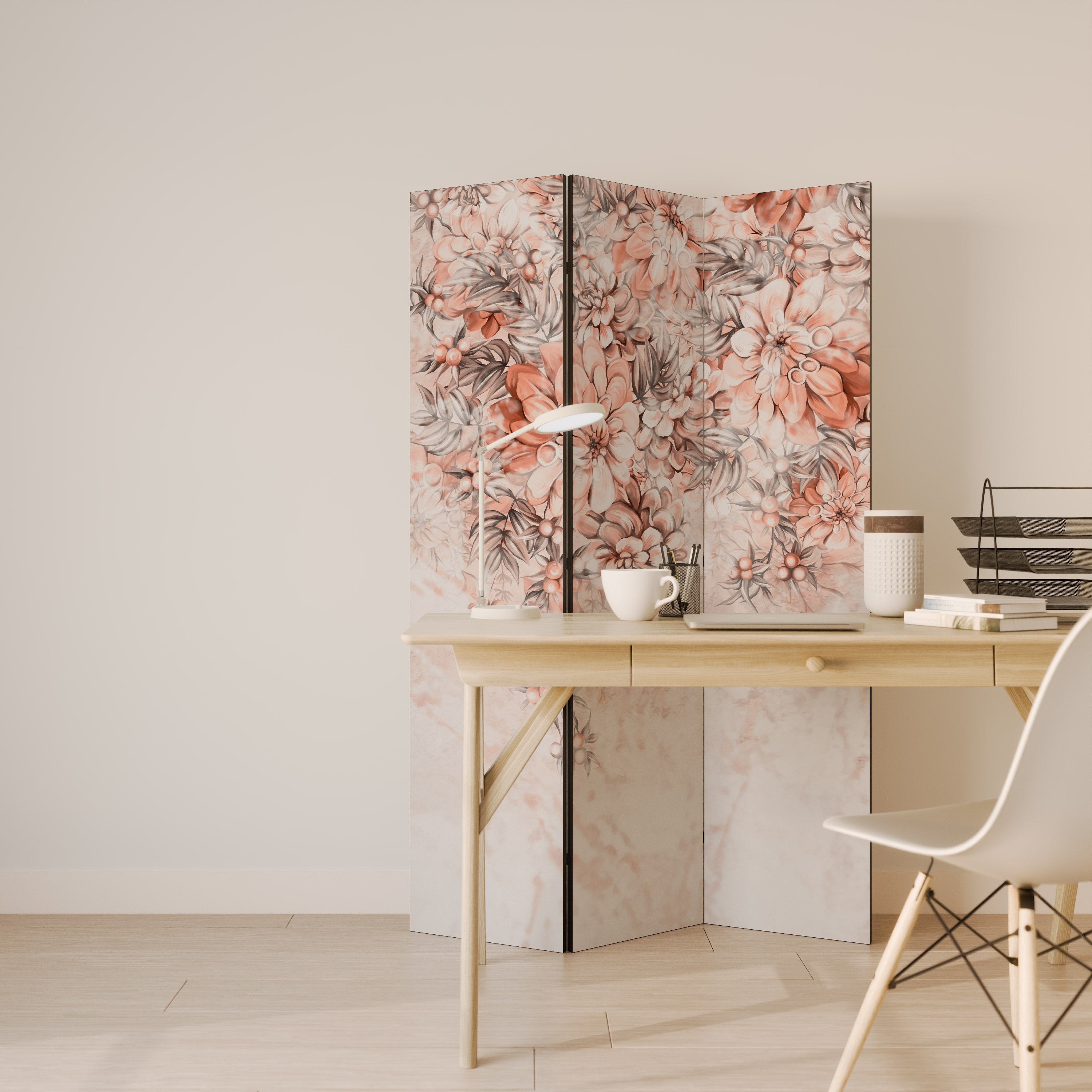 MARBLE GARDEN FANTASY Decorative 3-Panel Room Divider