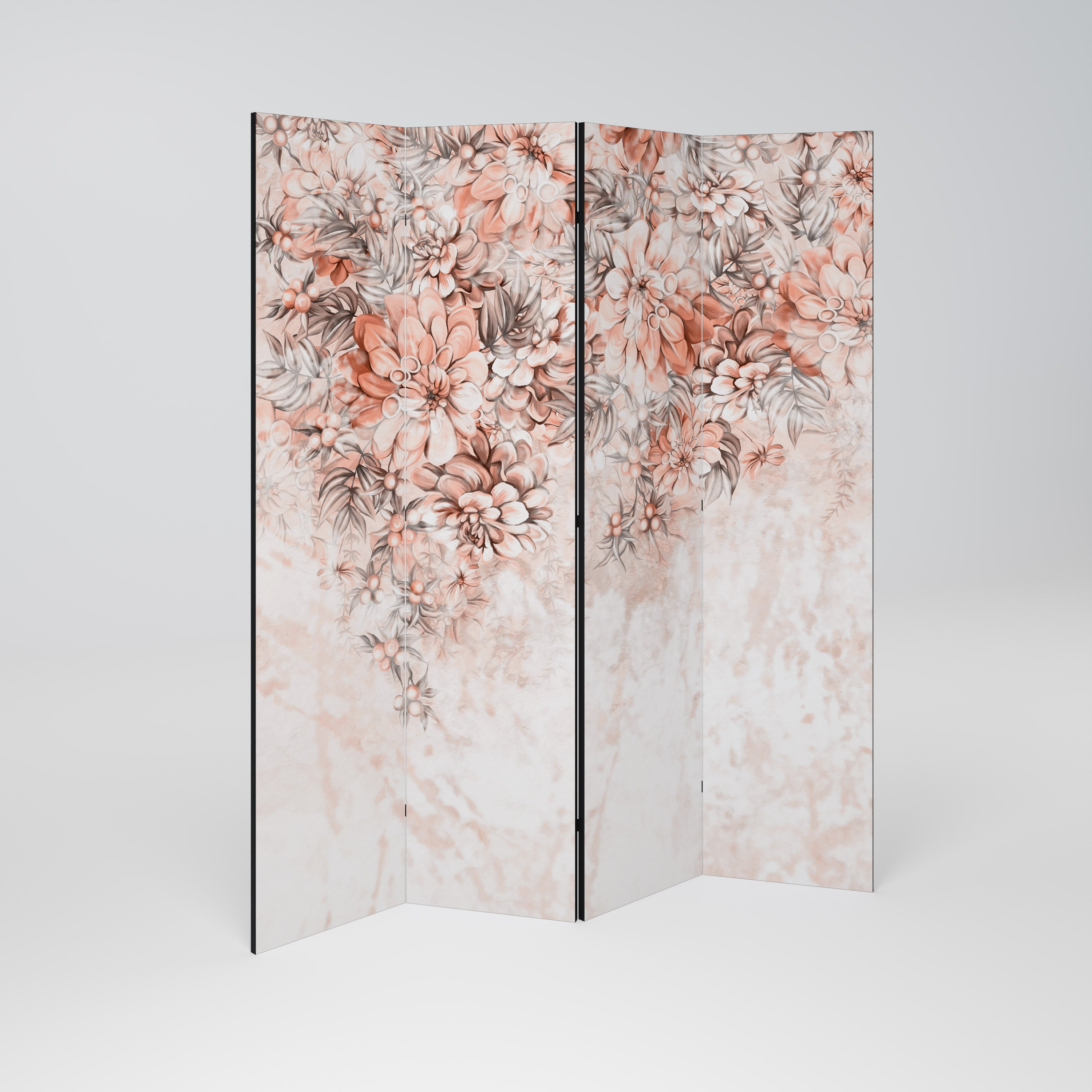MARBLE GARDEN FANTASY Decorative 4-Panel Room Divider
