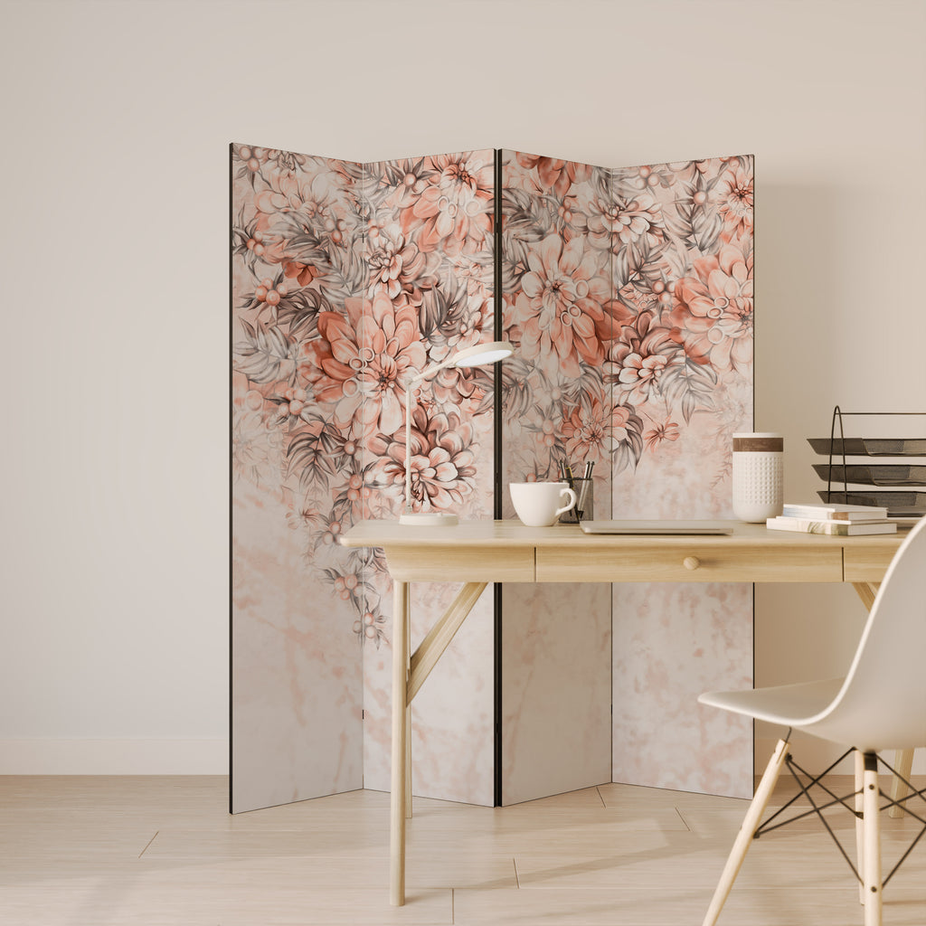 MARBLE GARDEN FANTASY Decorative 4-Panel Room Divider